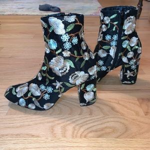 Floral Stitched Booties